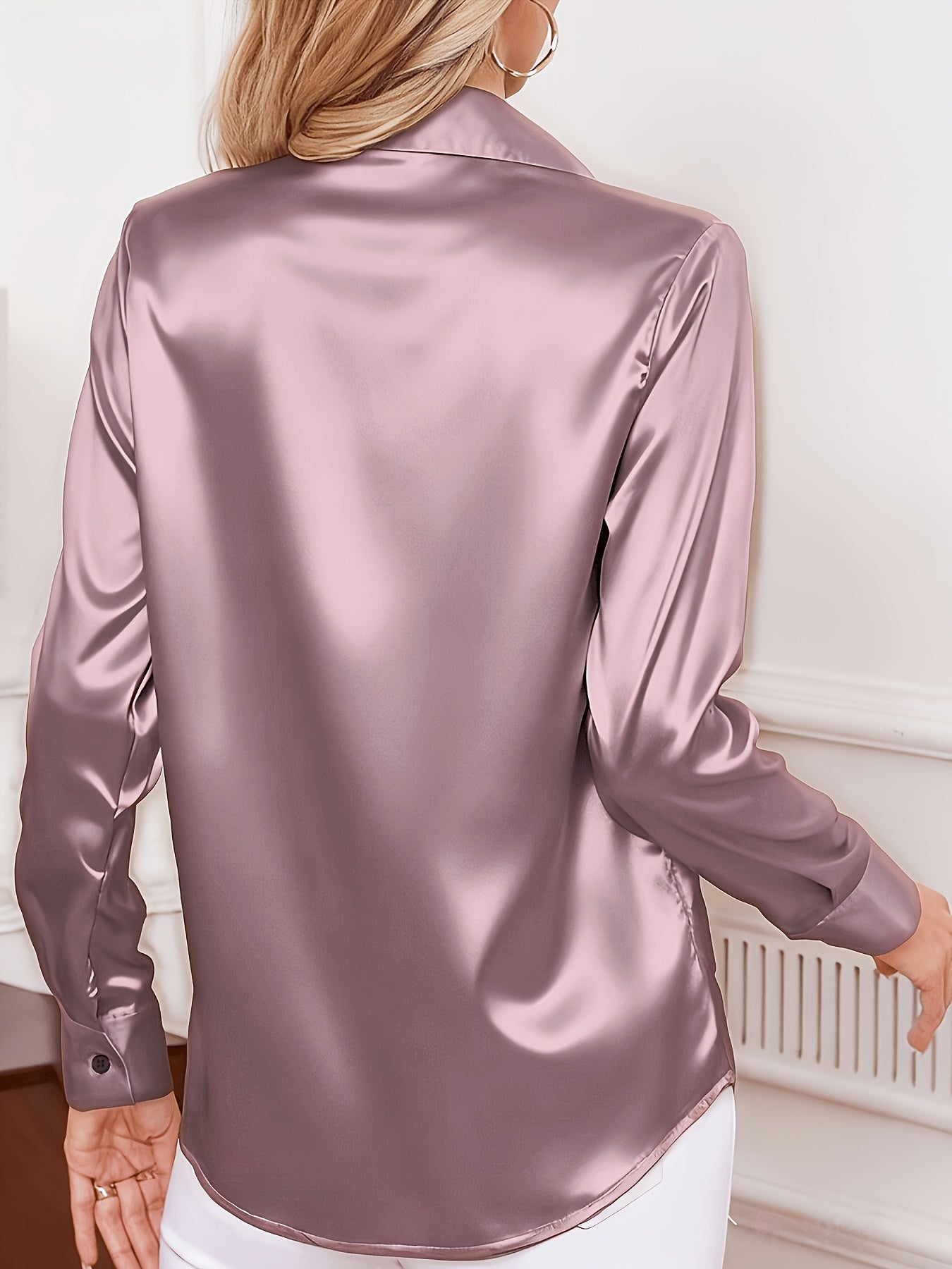womens season   commuter satin shirt temu
