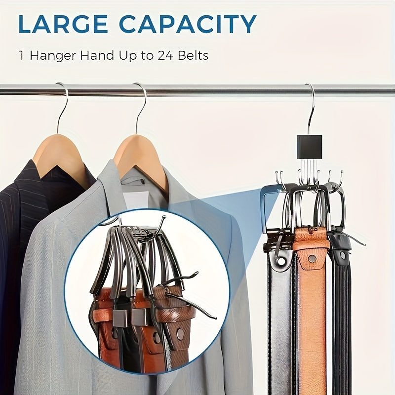 multi functional large capacity belt hanger rotating wooden