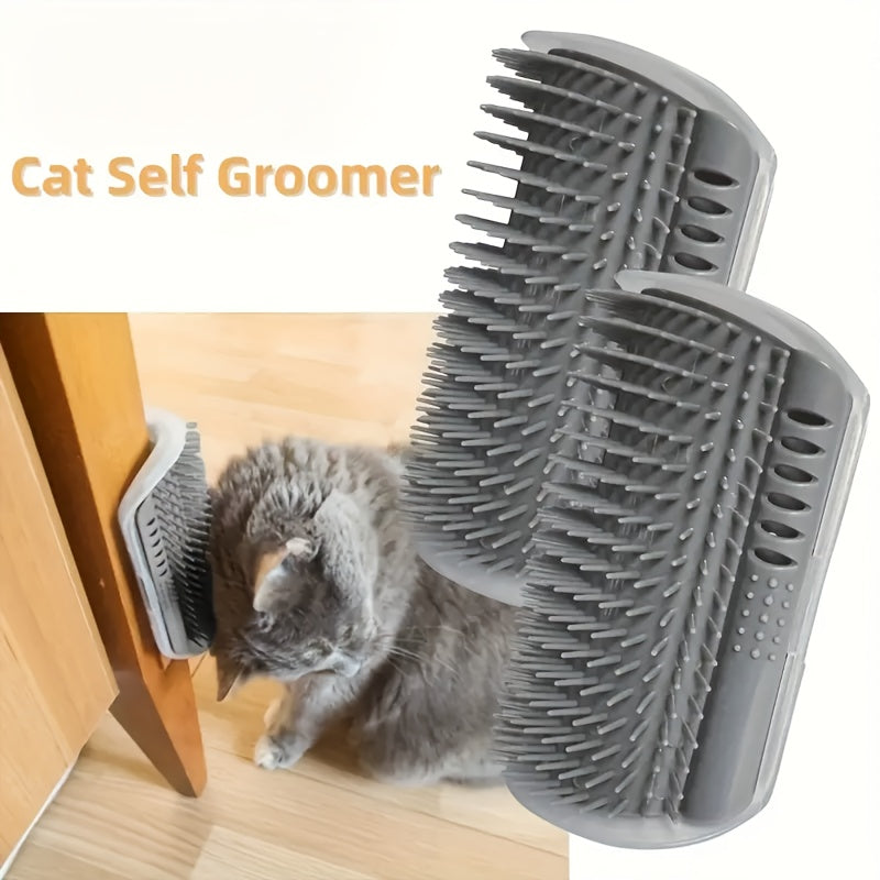 scratcher wall mounted cat grooming brush itchy