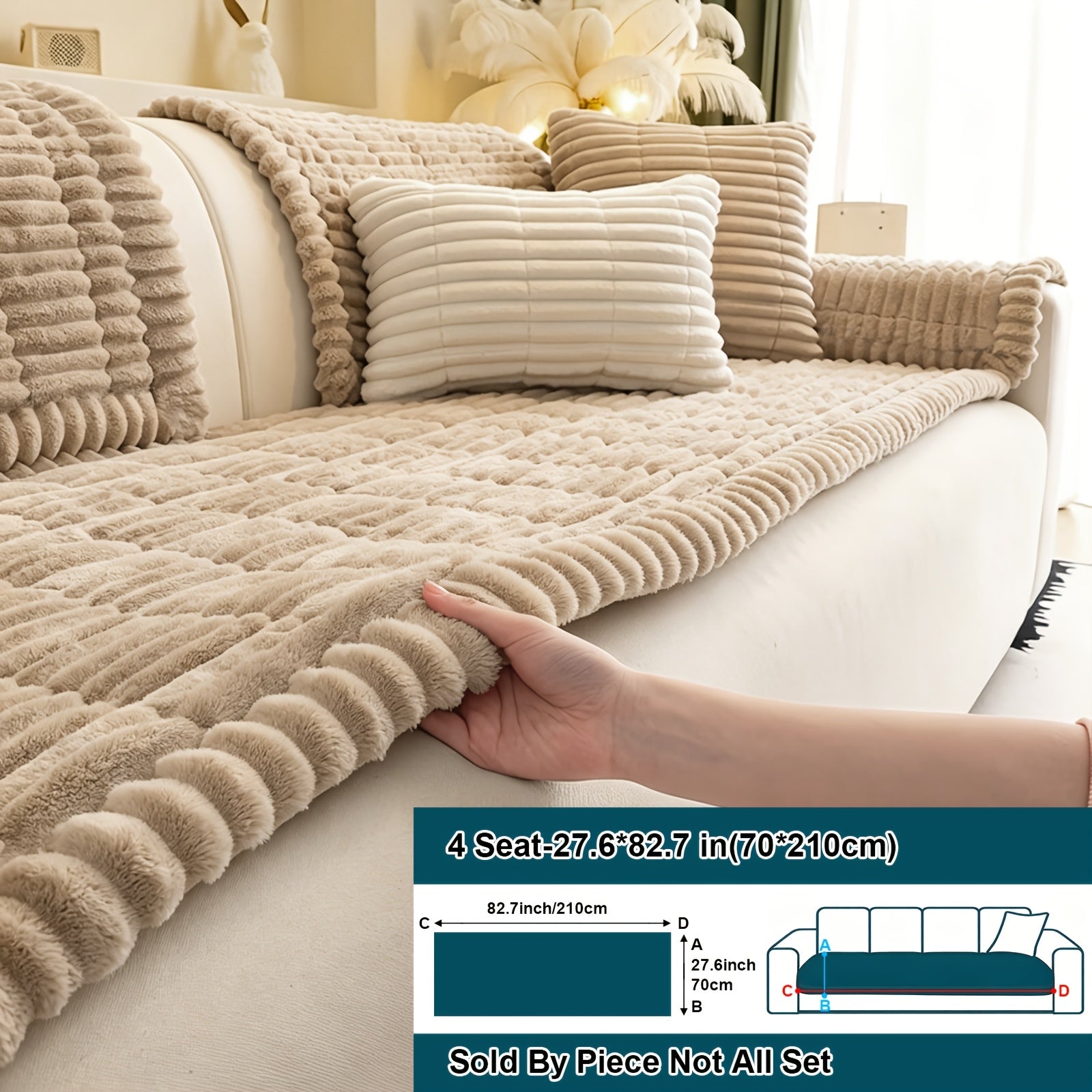 1  quilted thick sofa cushion bohemian style removable
