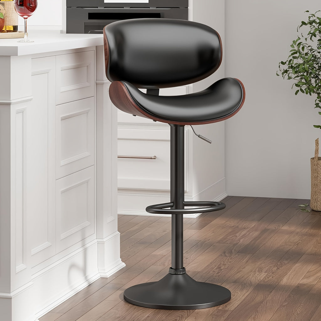 1 2pcs bar stools adjustable swivel faux leather bar stool
