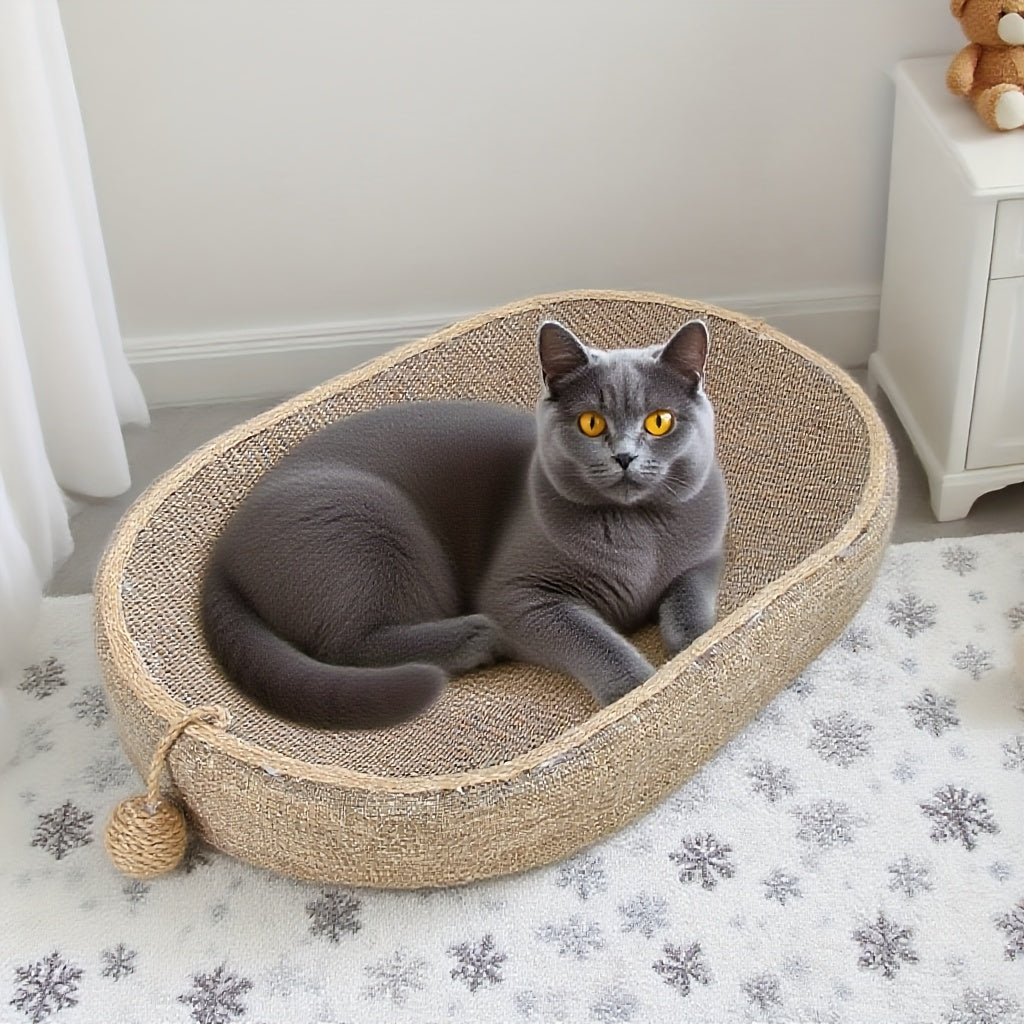1pc large durable jute cat scratching post integrated toy