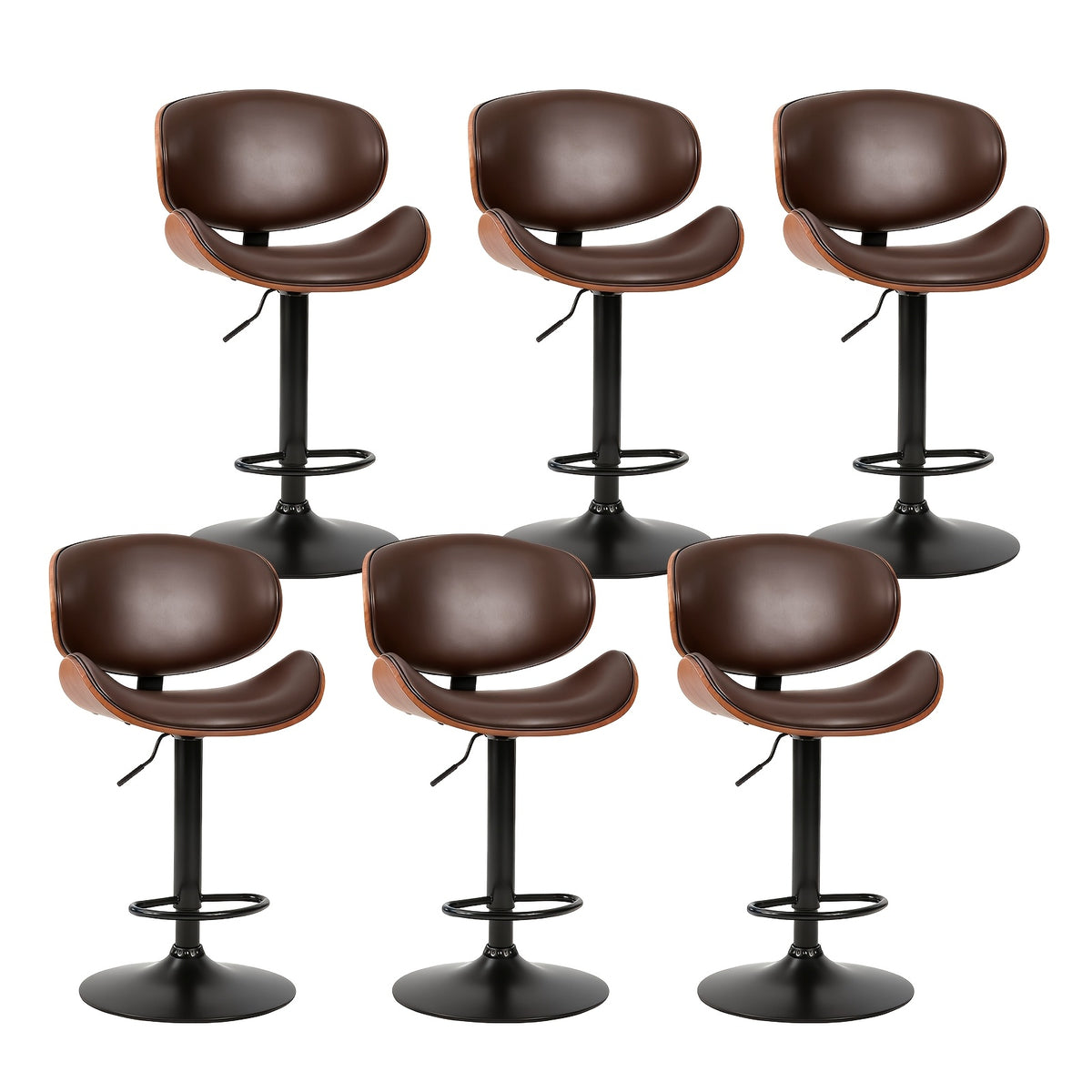 set 2 4 6 swivel bar stools footrest features