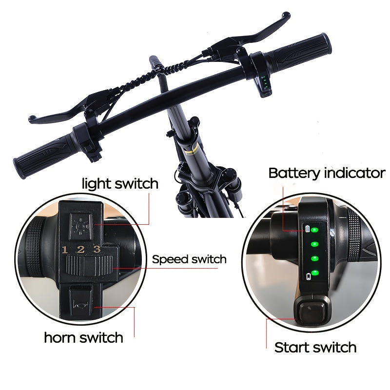 electric bike 48v battery brushless motor 15 20mph folding