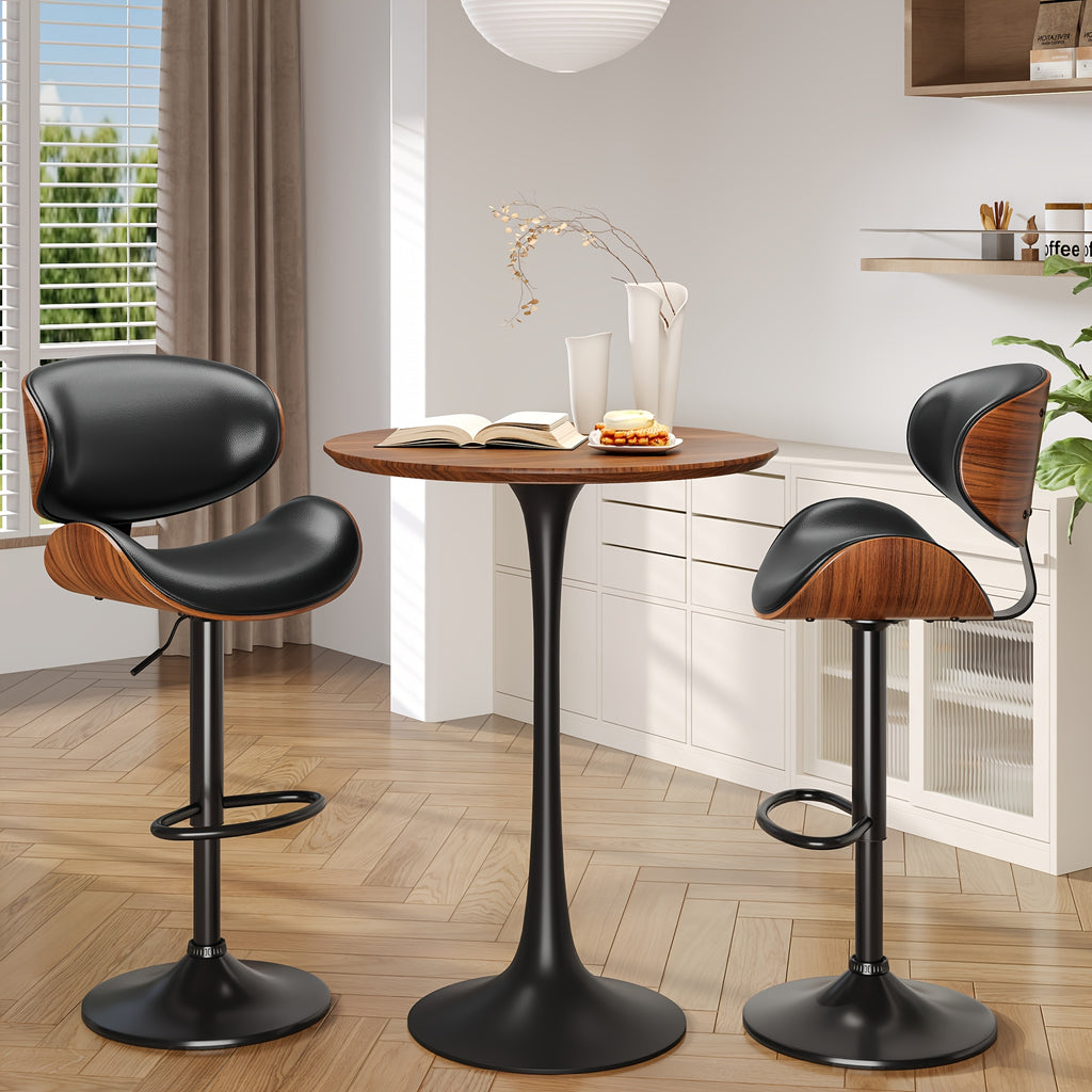 1 2pcs bar stools adjustable swivel faux leather bar stool