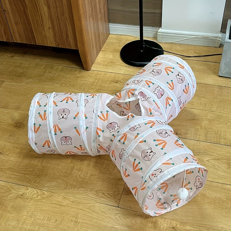 3 way rabbit   collapsible play tube bunnies small pet