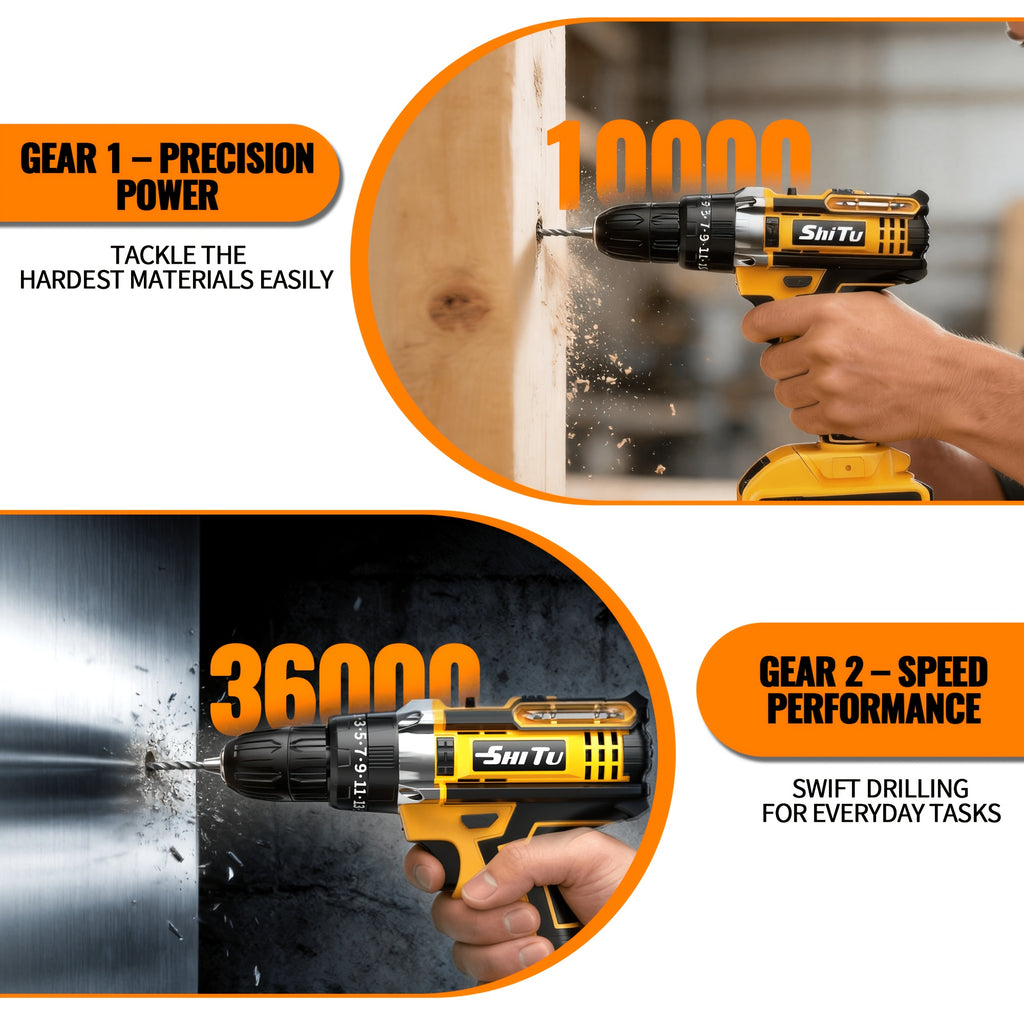 2026 21v cordless drill kit tool box fast charging