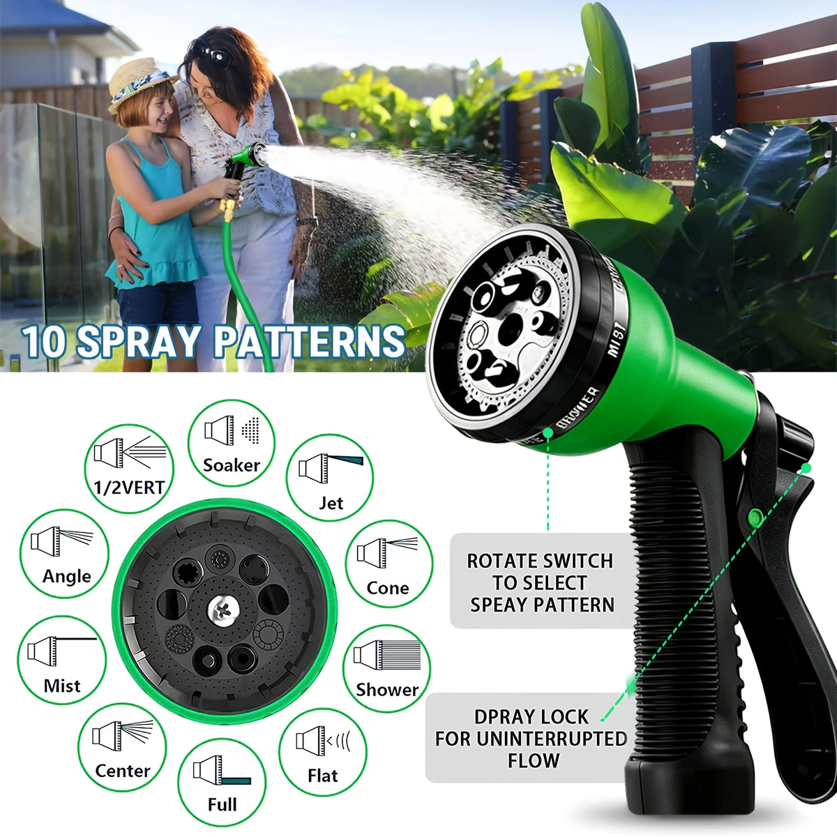 heavy garden hose 100 75 50 25 15ft 10 function high