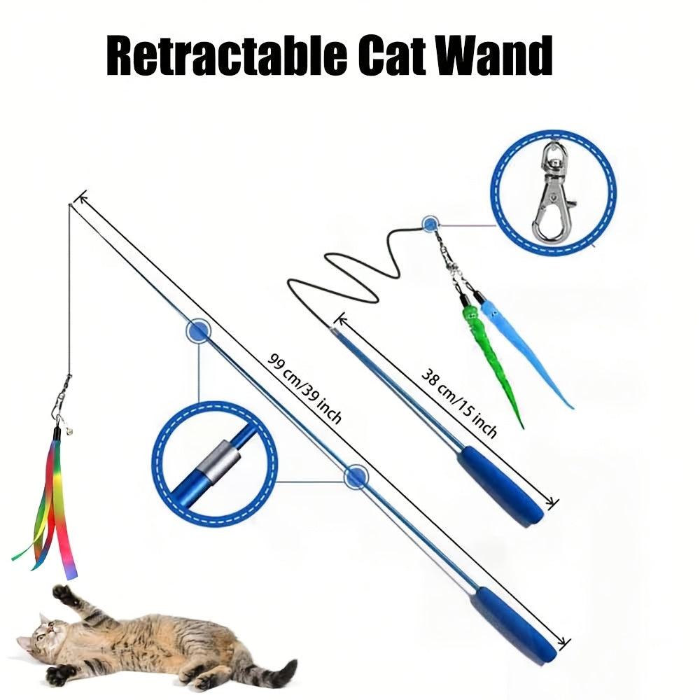 8pcs set interactive cat toy set cat teaser wand 1
