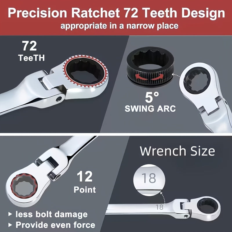ratcheting wrench set 16pcs multifuctional combination ended