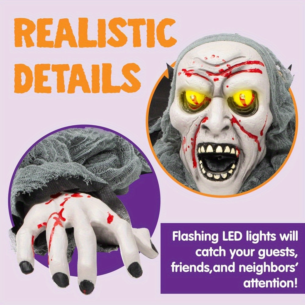 outdoor halloween decoration featuring   zombie