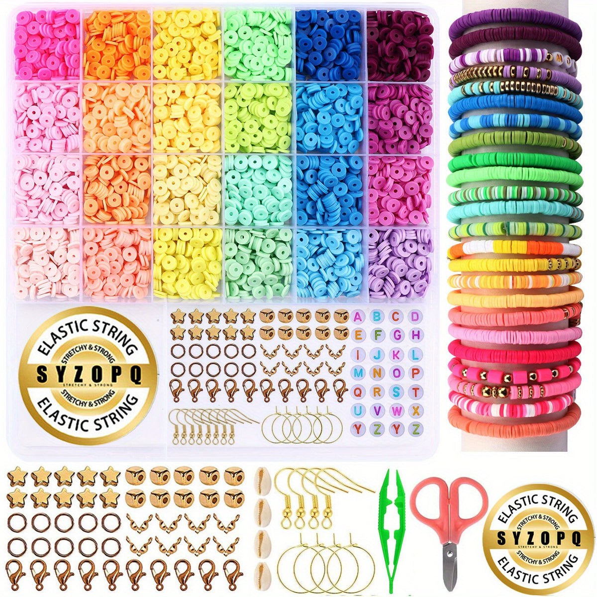 2190pcs 5100pcs clay beads bracelet making kit polymer beads