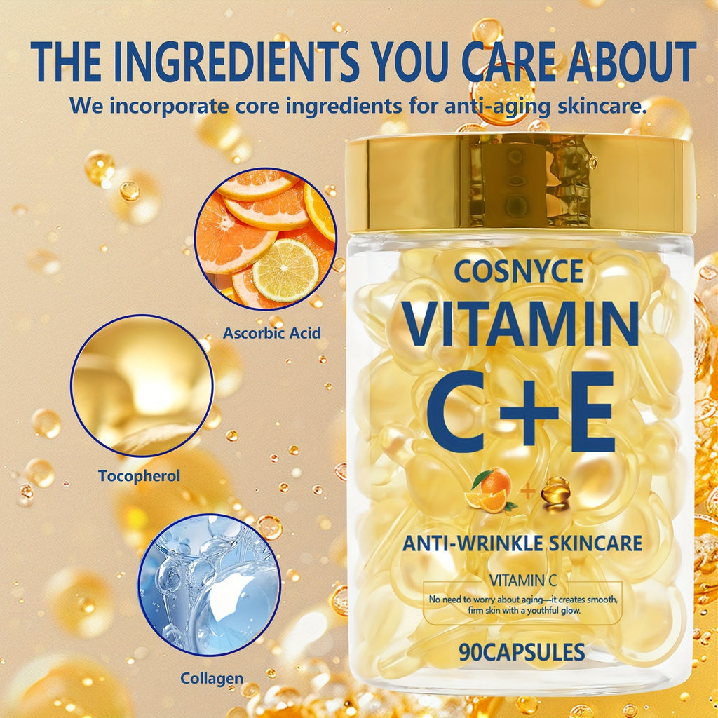 cosnyce 90pcs vitamin c e skincare essence capsules vitamin