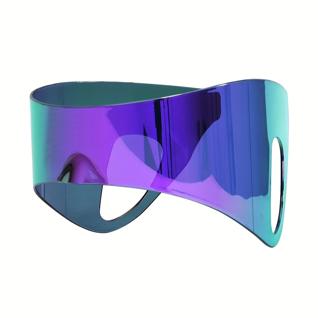 unisex oversized wrap around rimless   mask fashion
