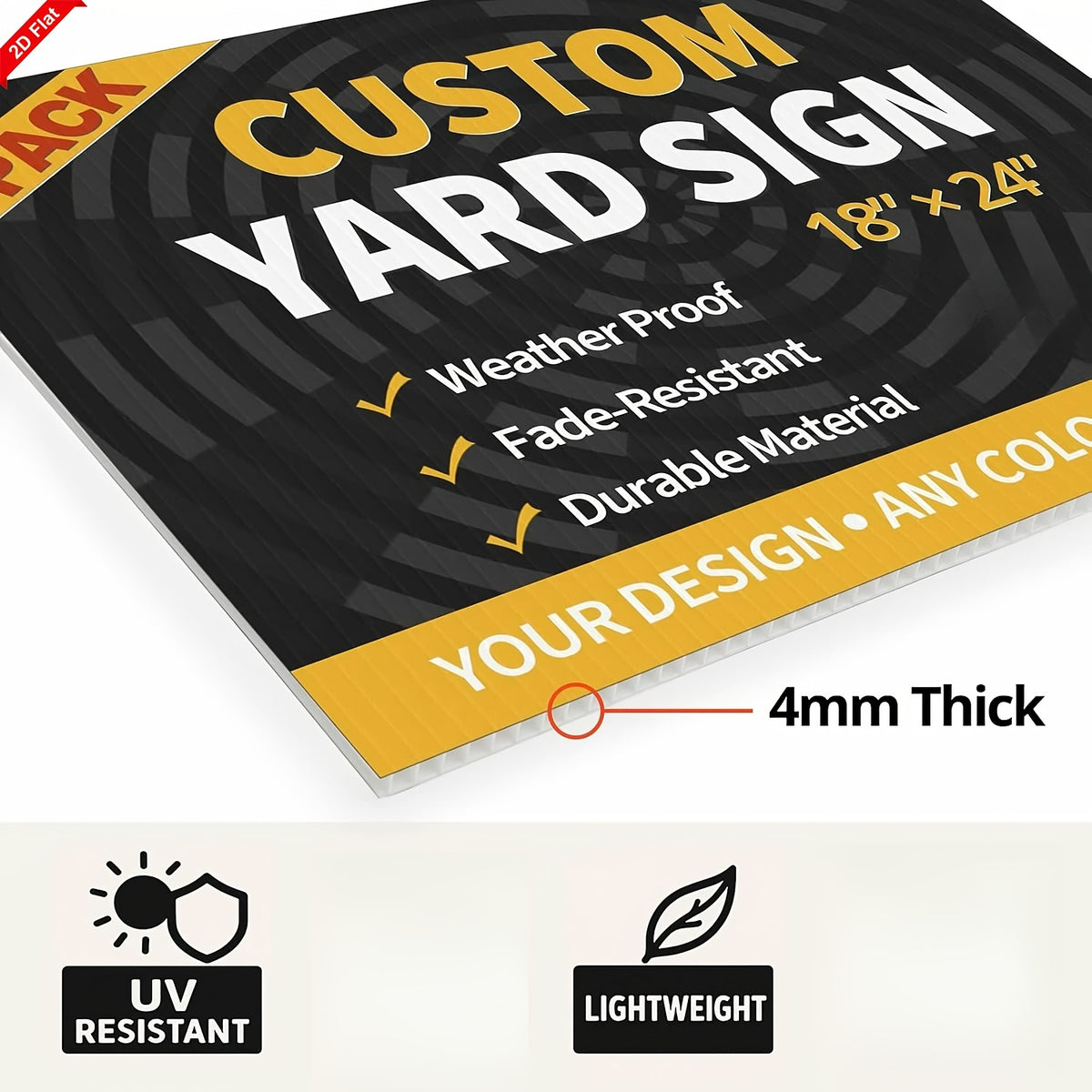 2d flat 2d flat custom yard sign 6 pack 18 x24 corrugated