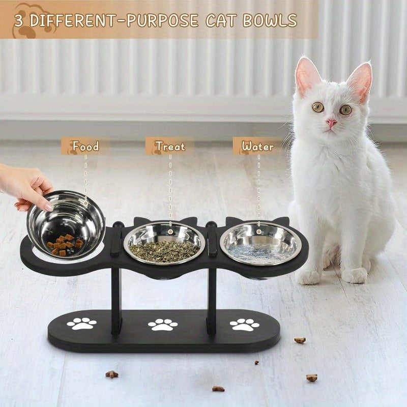 15 tilted stainless steel elevated cat bowls adjustable