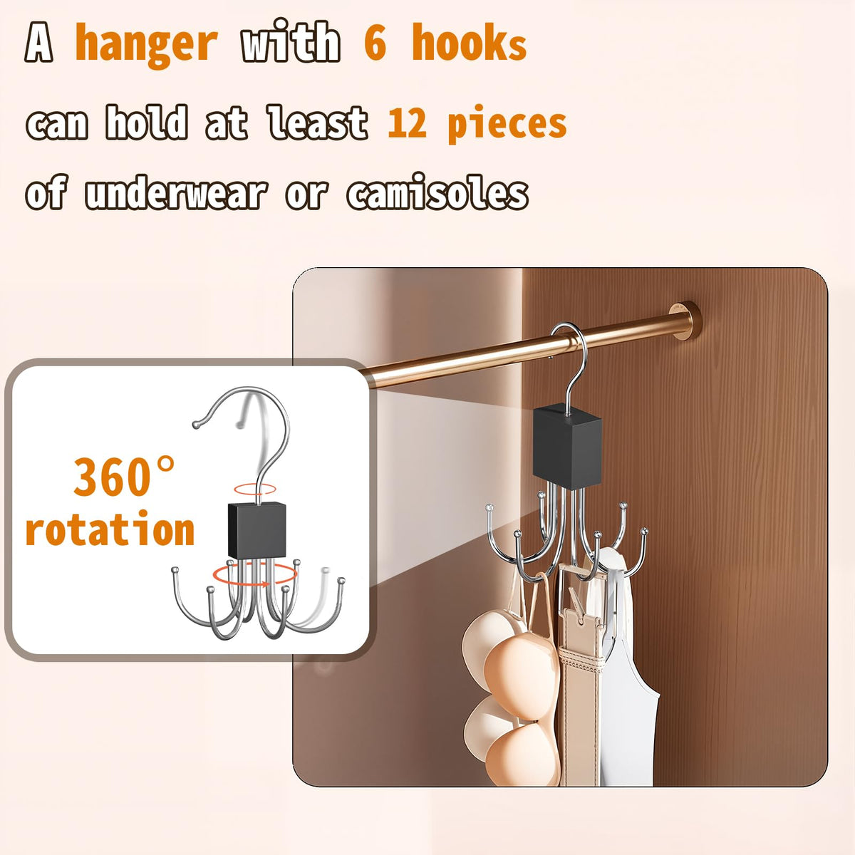 1pc vest style hanger bra hanger 360 rotatable hook holds 36