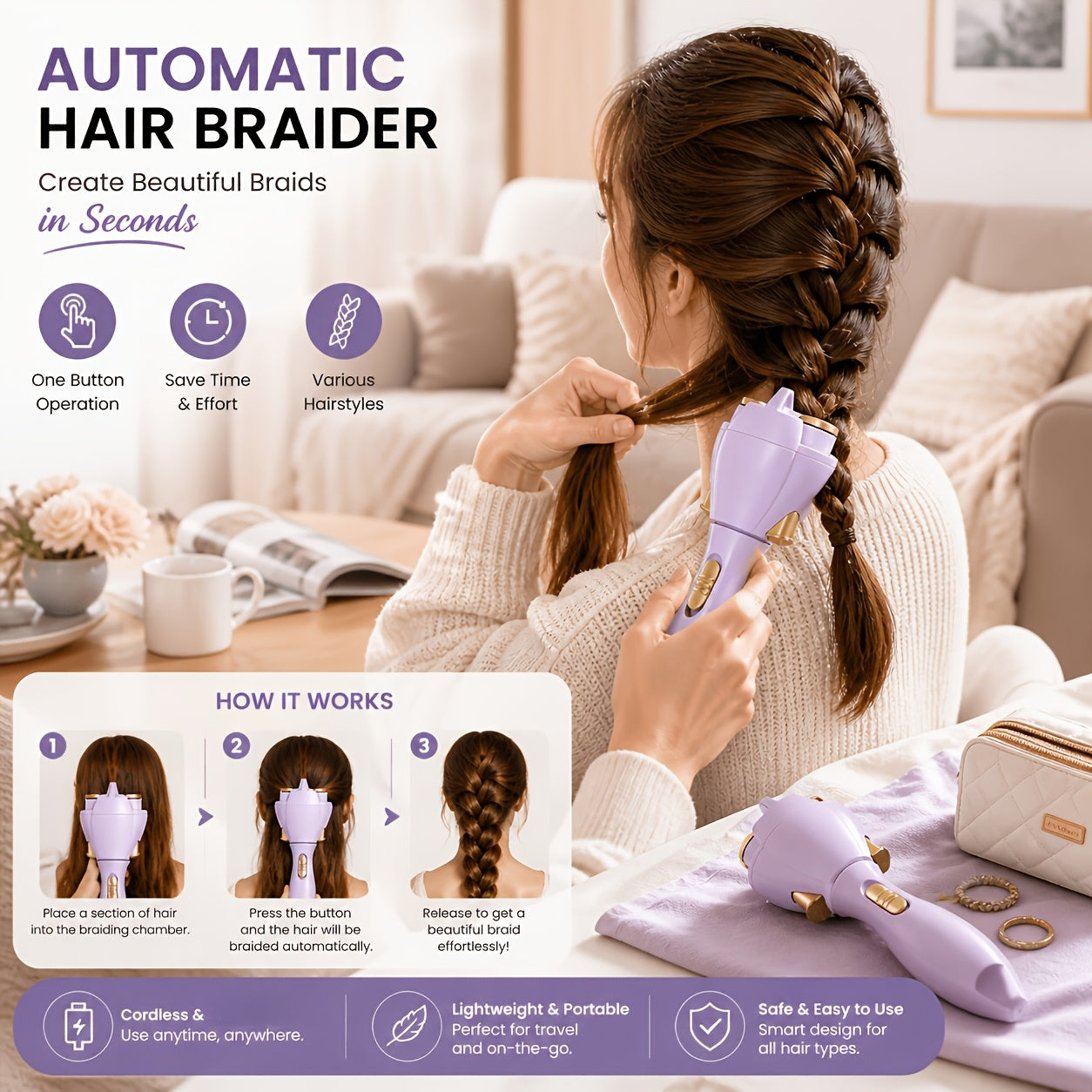 automatic hair braider portable electric hair braiding tool