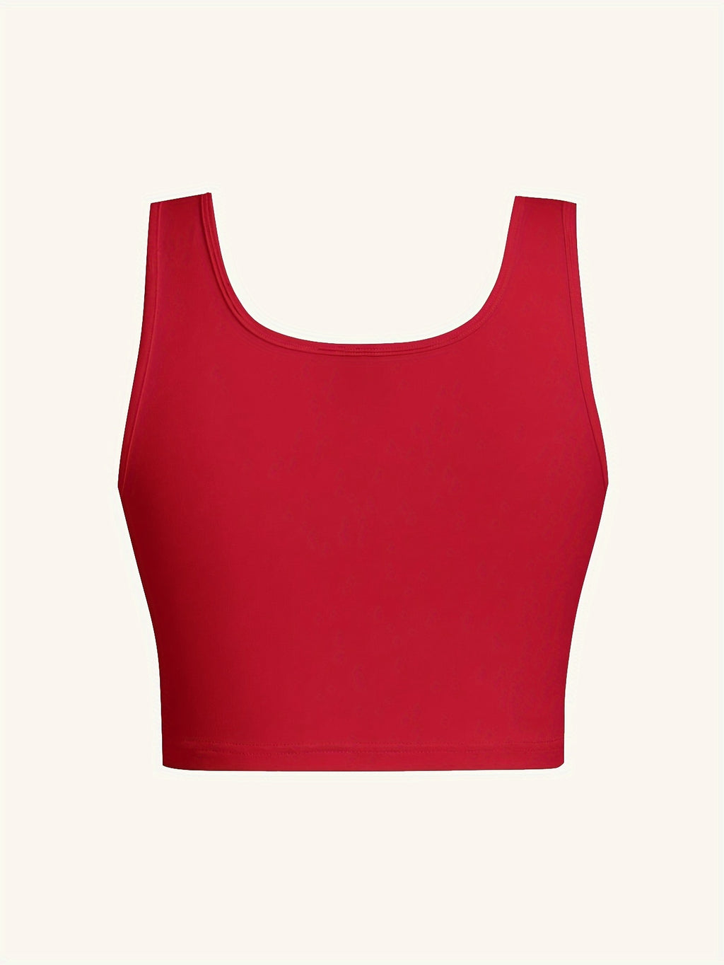 a stylish womens sleeveless crop top a deep round neckline
