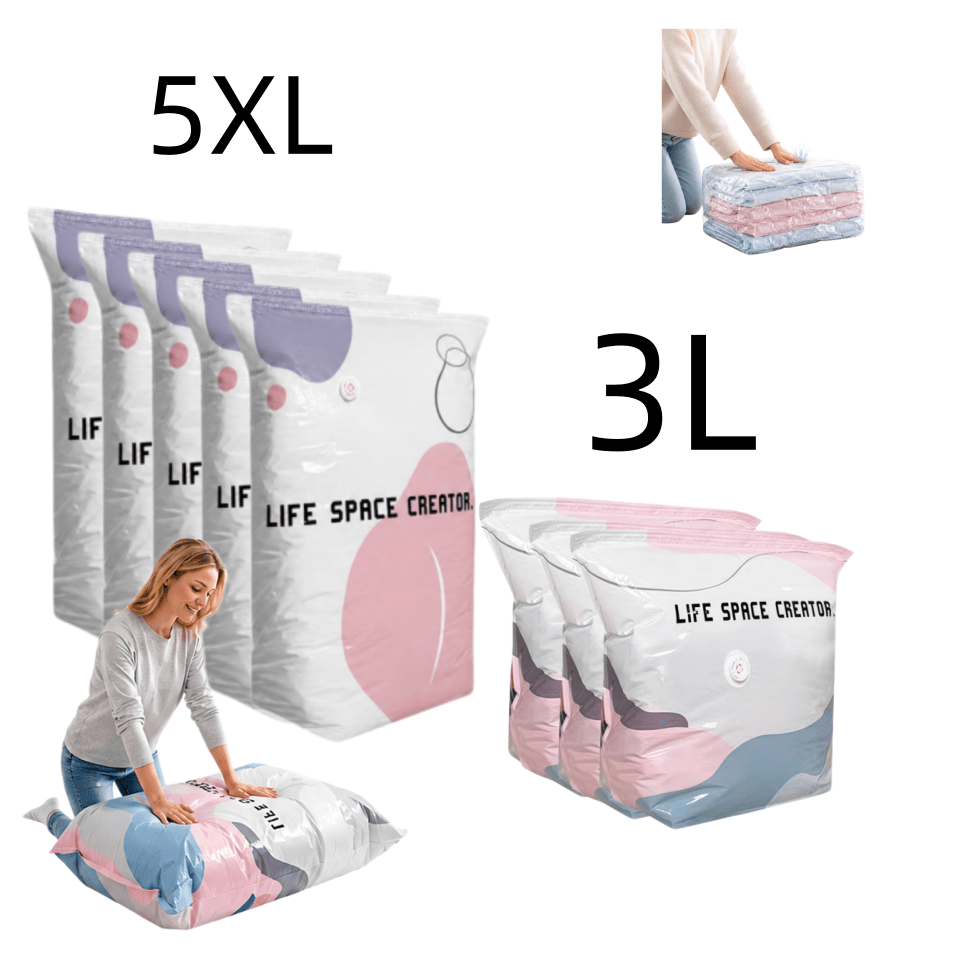 8pcs heavy duty vacuum storage bag no pump required