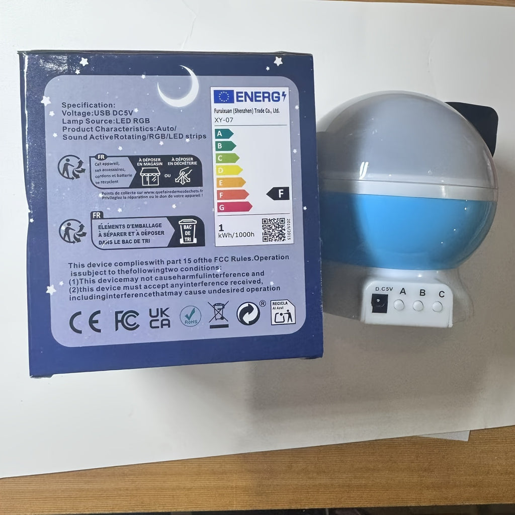 3d rotating star moon projector night light usb powered