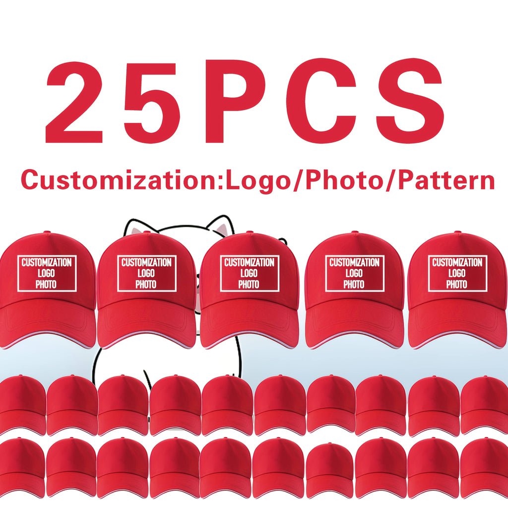 25pcs customizable     baseball caps adjustable