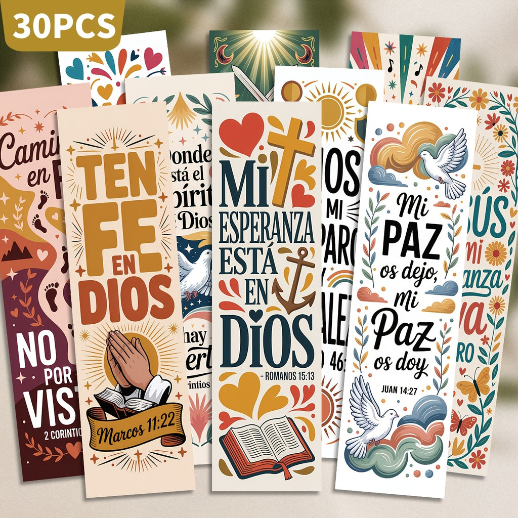 30pcs spanish christian bible verse bookmarks vintage floral