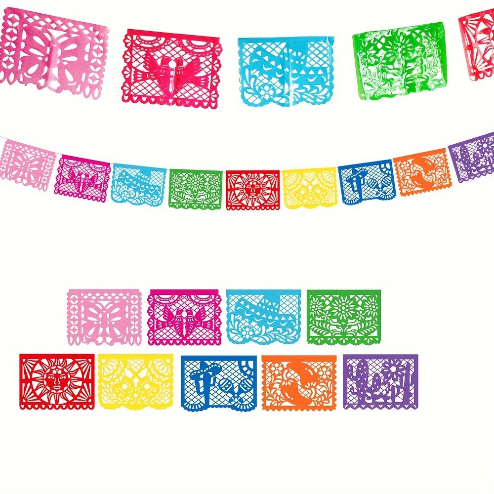 colorful papel picado banner mexican celebrations 18 feet