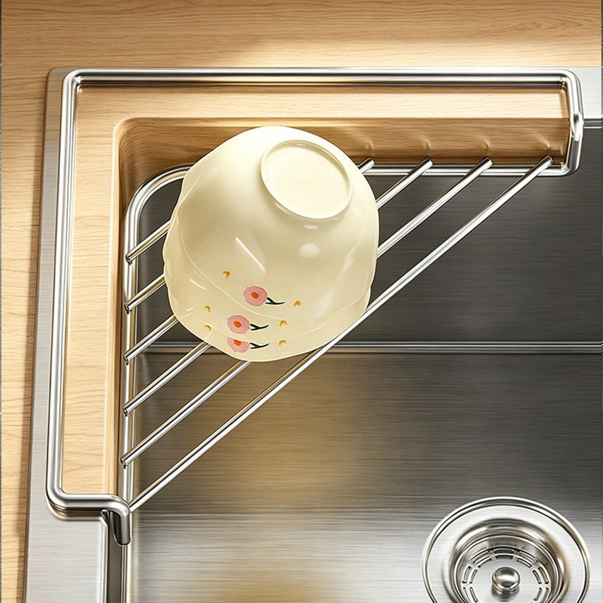 1pc corner sink storage rack heavy duty stainless steel sink