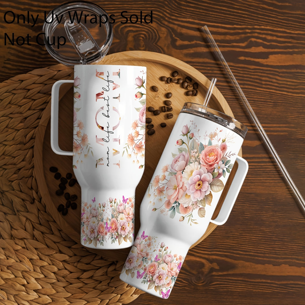 2pcs floral themed mom life transfer 40oz   glasses