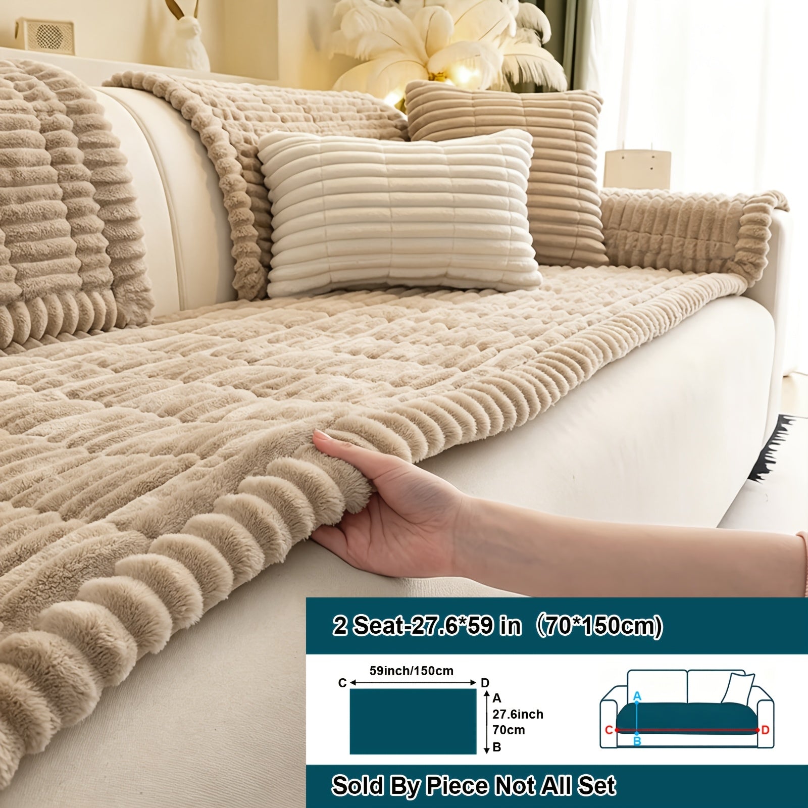 1  quilted thick sofa cushion bohemian style removable