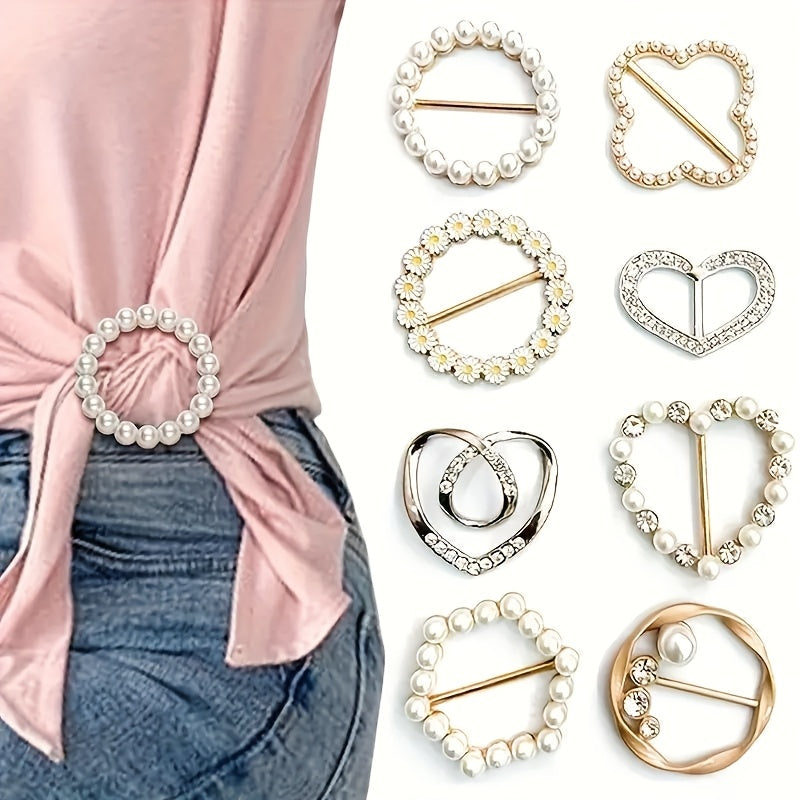 6pcs random color sparkling   t shirt clips elegant