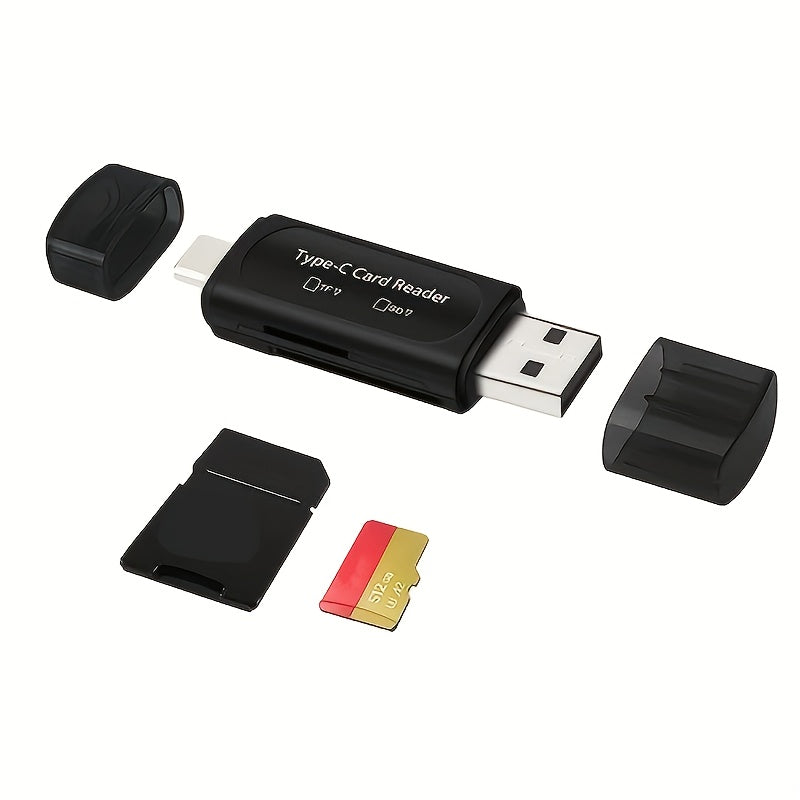 usb card reader 4in1 type c usb a   hc card adapter dual