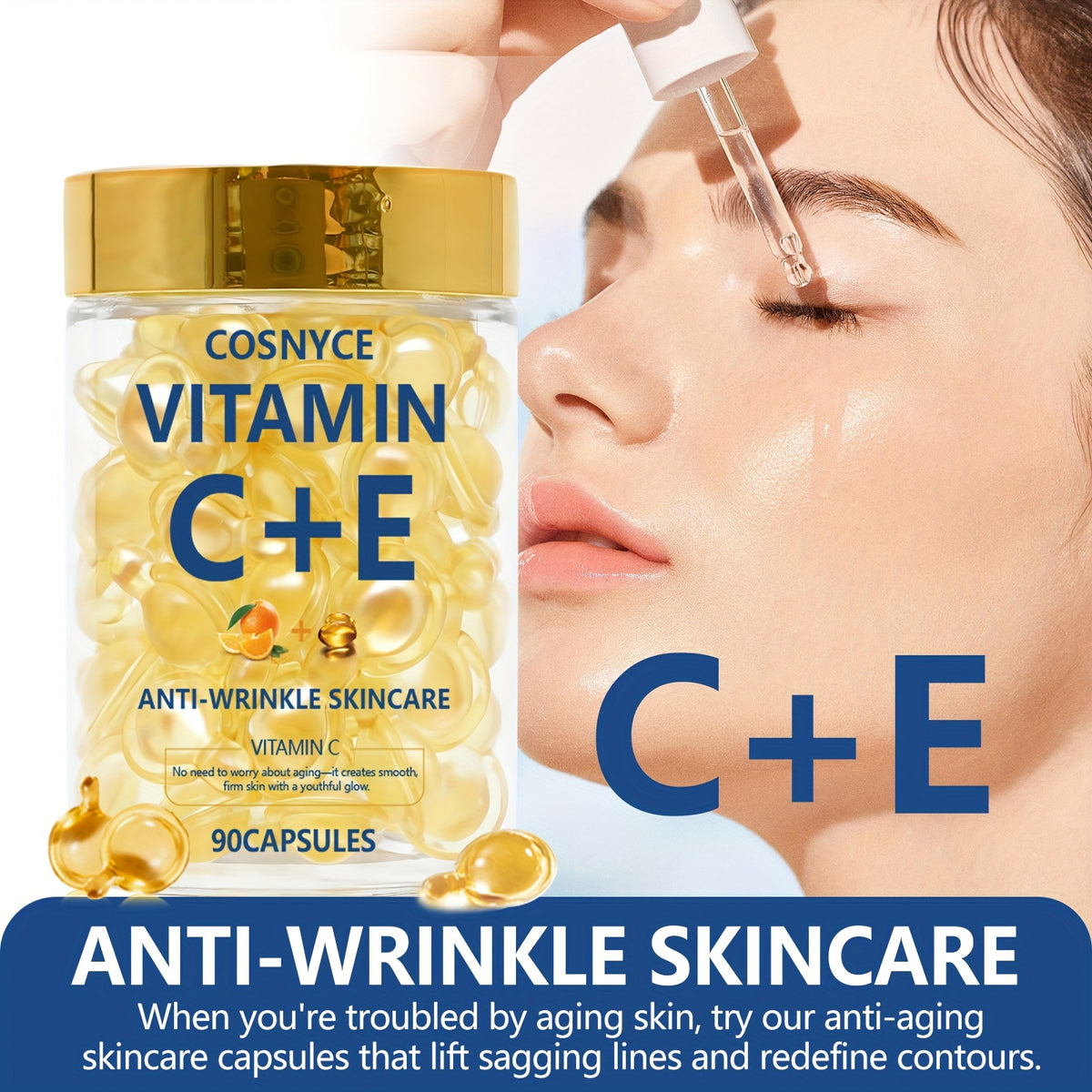 cosnyce 90pcs vitamin c e skincare essence capsules vitamin