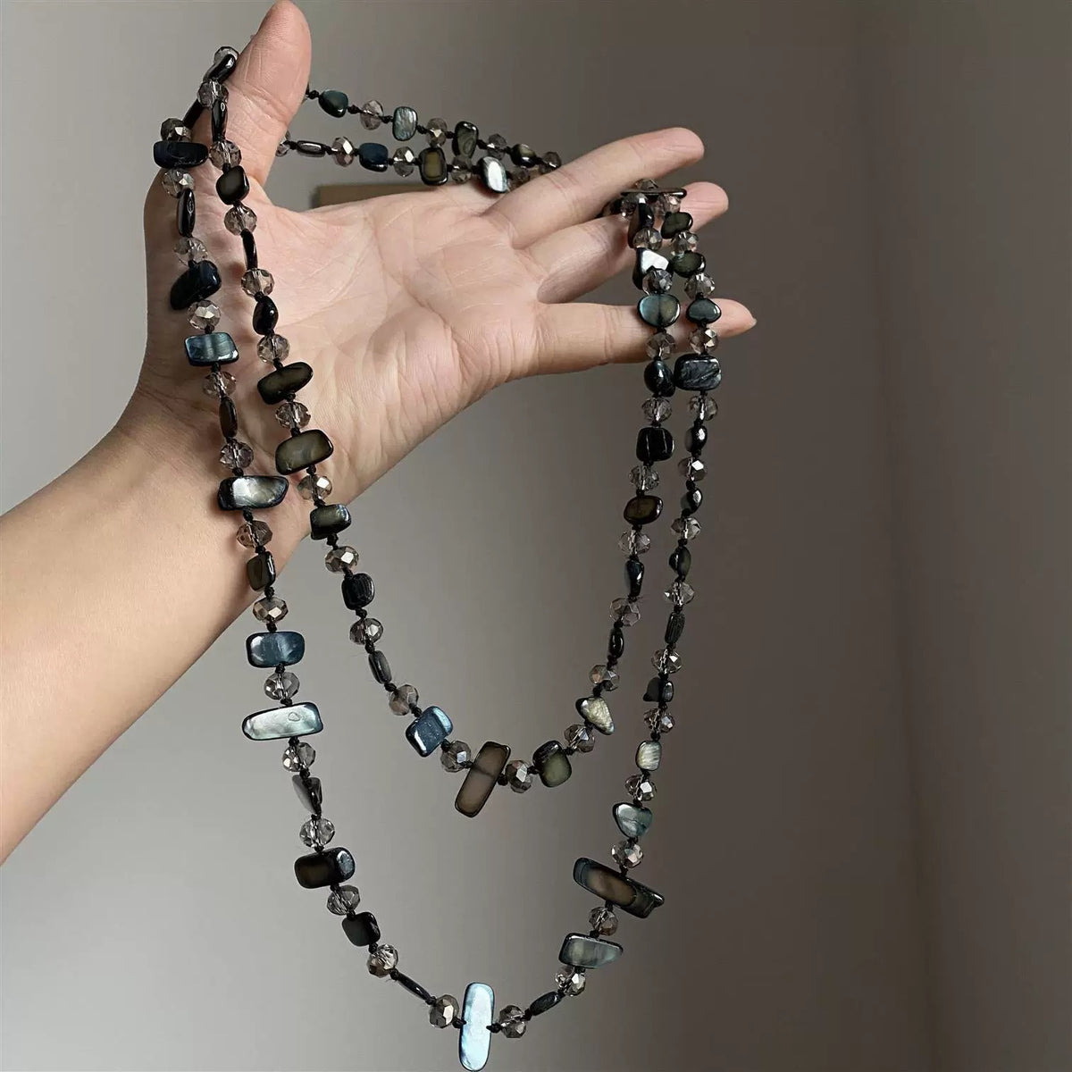 a creative bohemian style colorful resin multi layer long