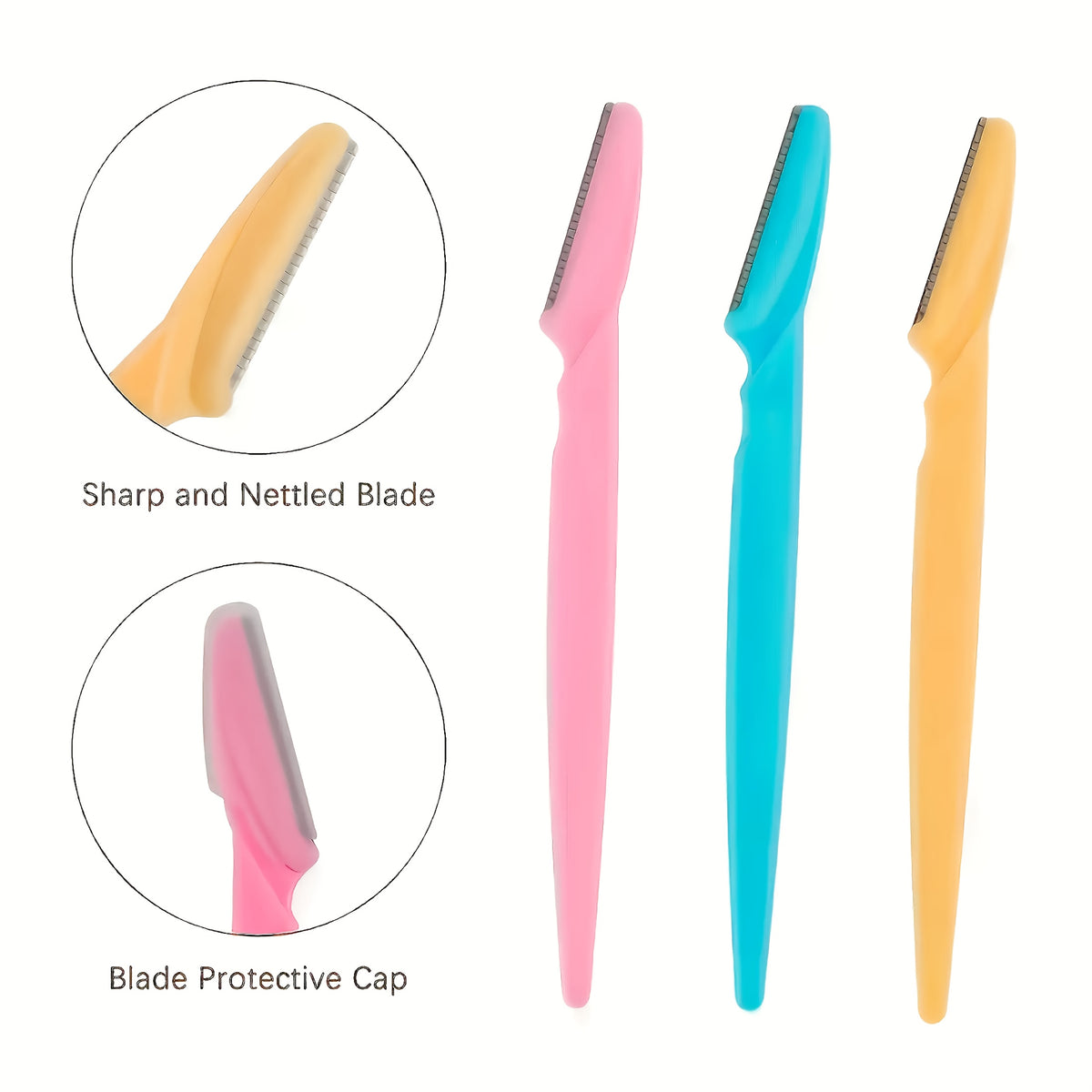 10pcs stainless steel eyebrow razors colors random multi