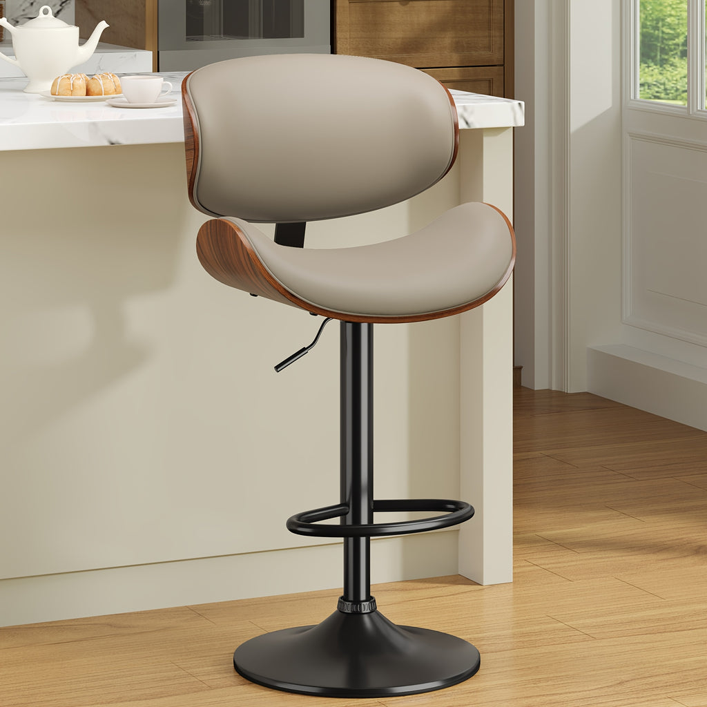 1 2pcs bar stools adjustable swivel faux leather bar stool
