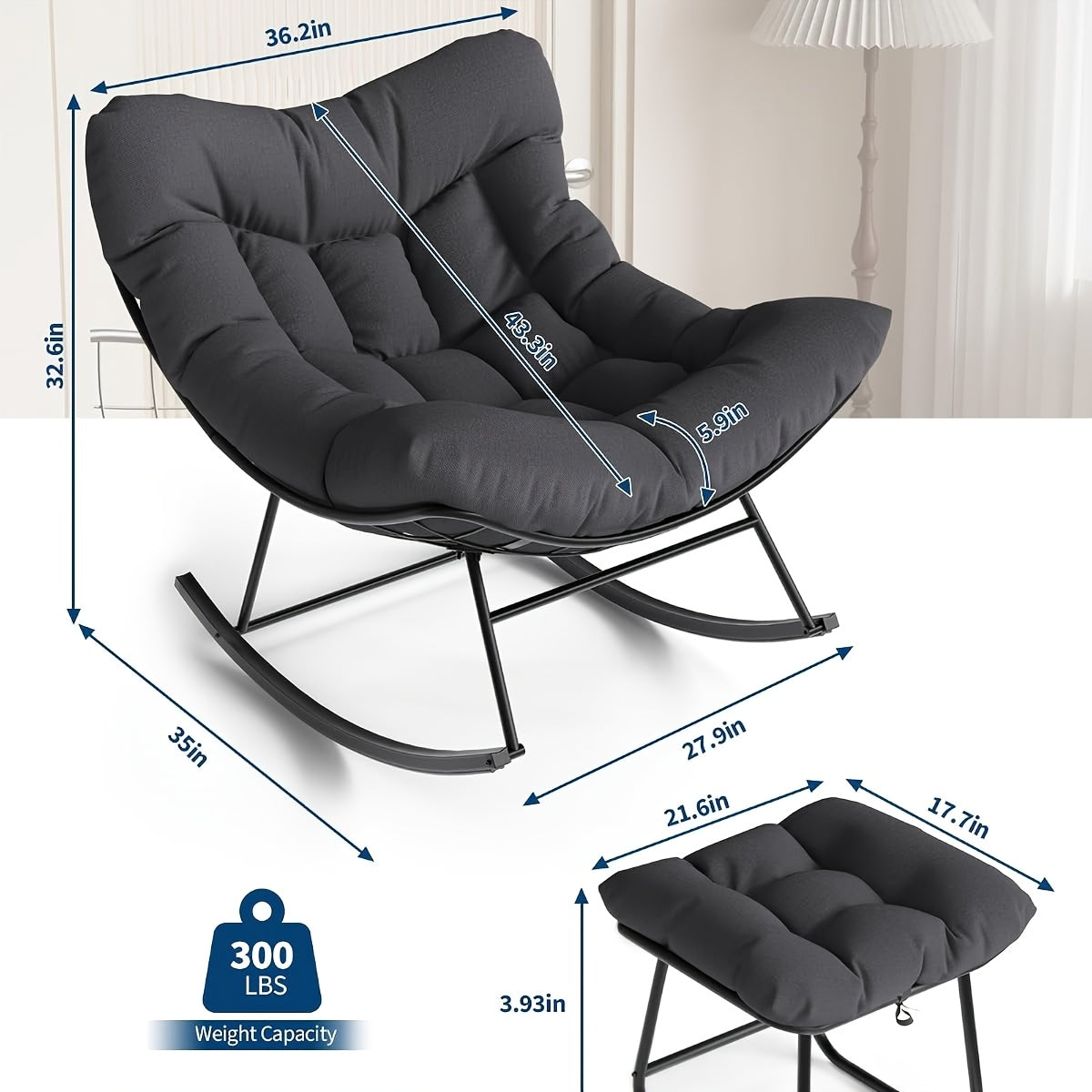 ergonomic rocking chair 4pcs set   egg chair