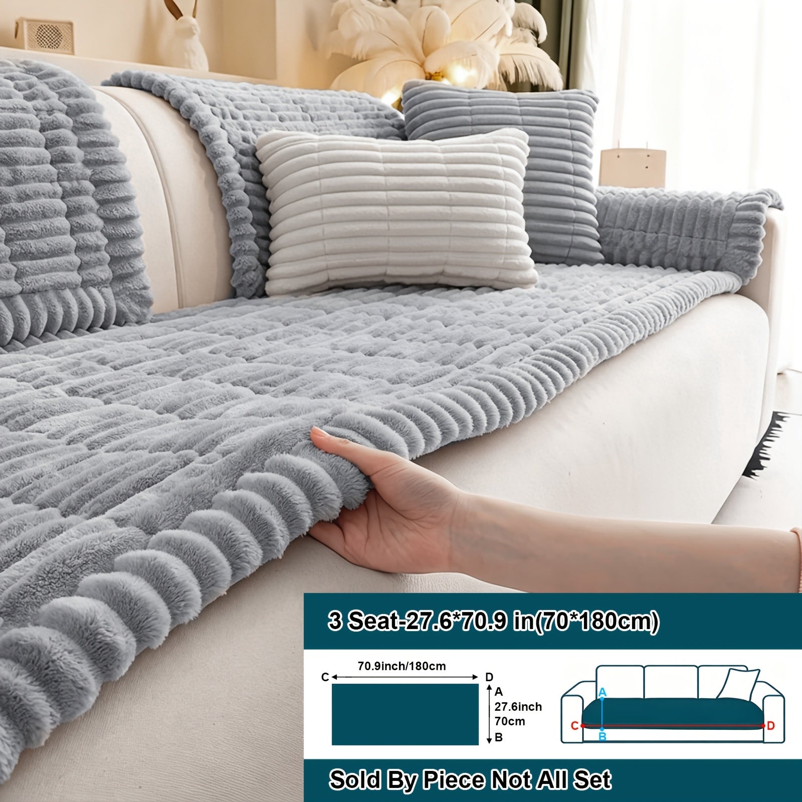 1  quilted thick sofa cushion bohemian style removable