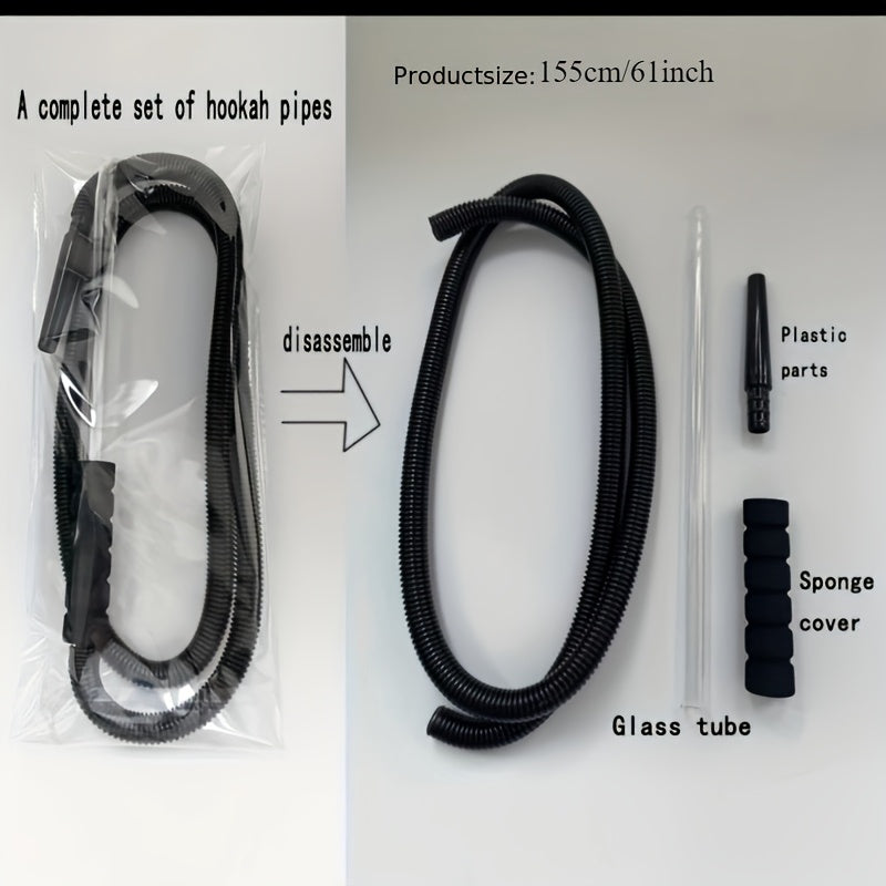 reusable glass straw flexible black hose comfortable grip