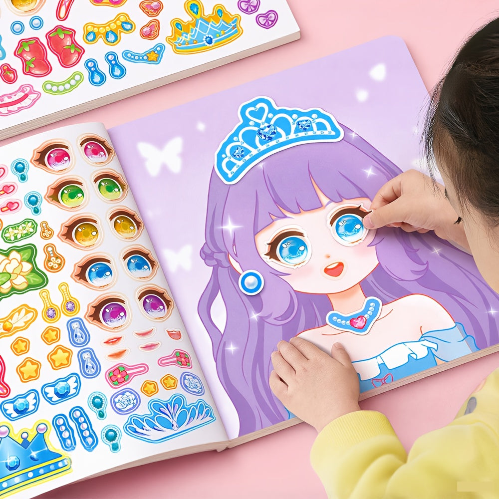 a random diy face sticker book featuring fashion doll