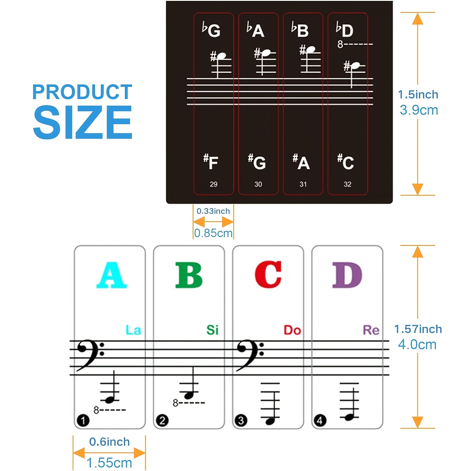 removable piano keyboard letter stickers compatible piano
