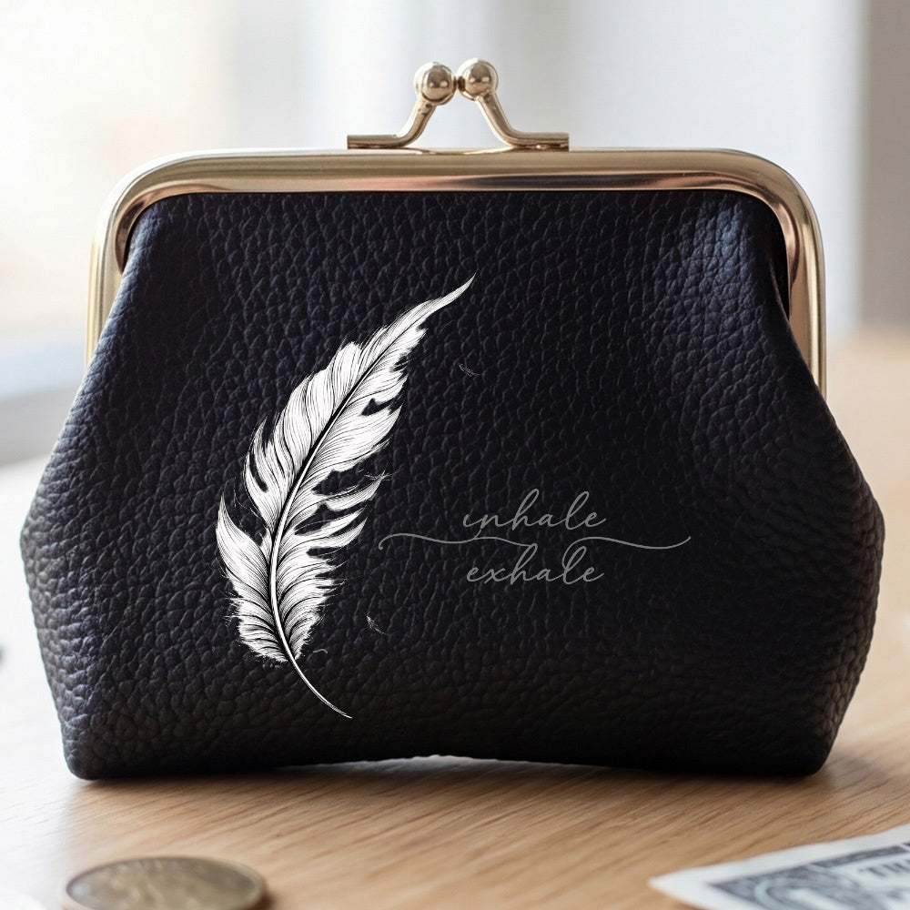 wallets feather     coin purse vintage