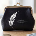 wallets feather     coin purse vintage