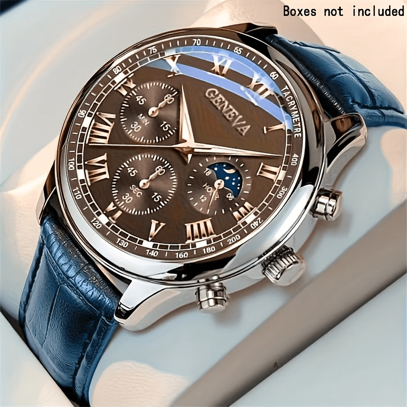 mens luxurious business faux leather round hand pointer