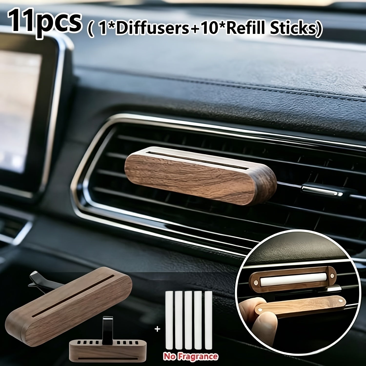 10pcs sponge strips 1pc air outlet solid wood magnetic flip