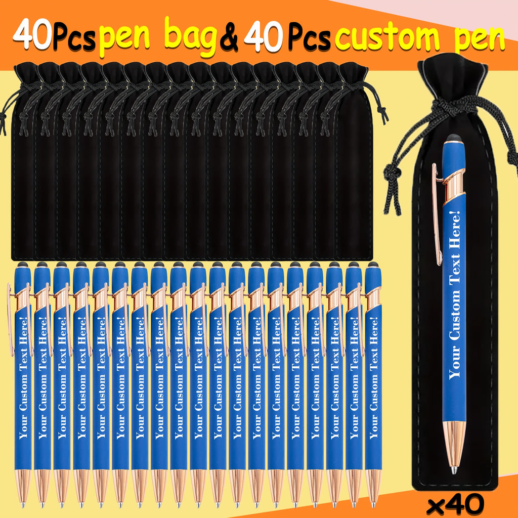 set 80 custom engraved ballpoint pens including a pen case