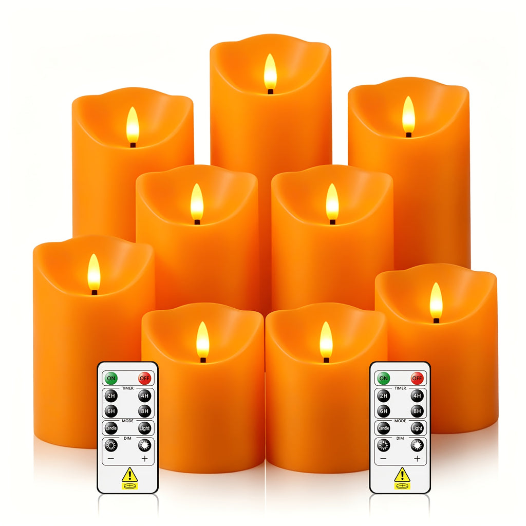 set 9   flameless led candles 2 remote controls