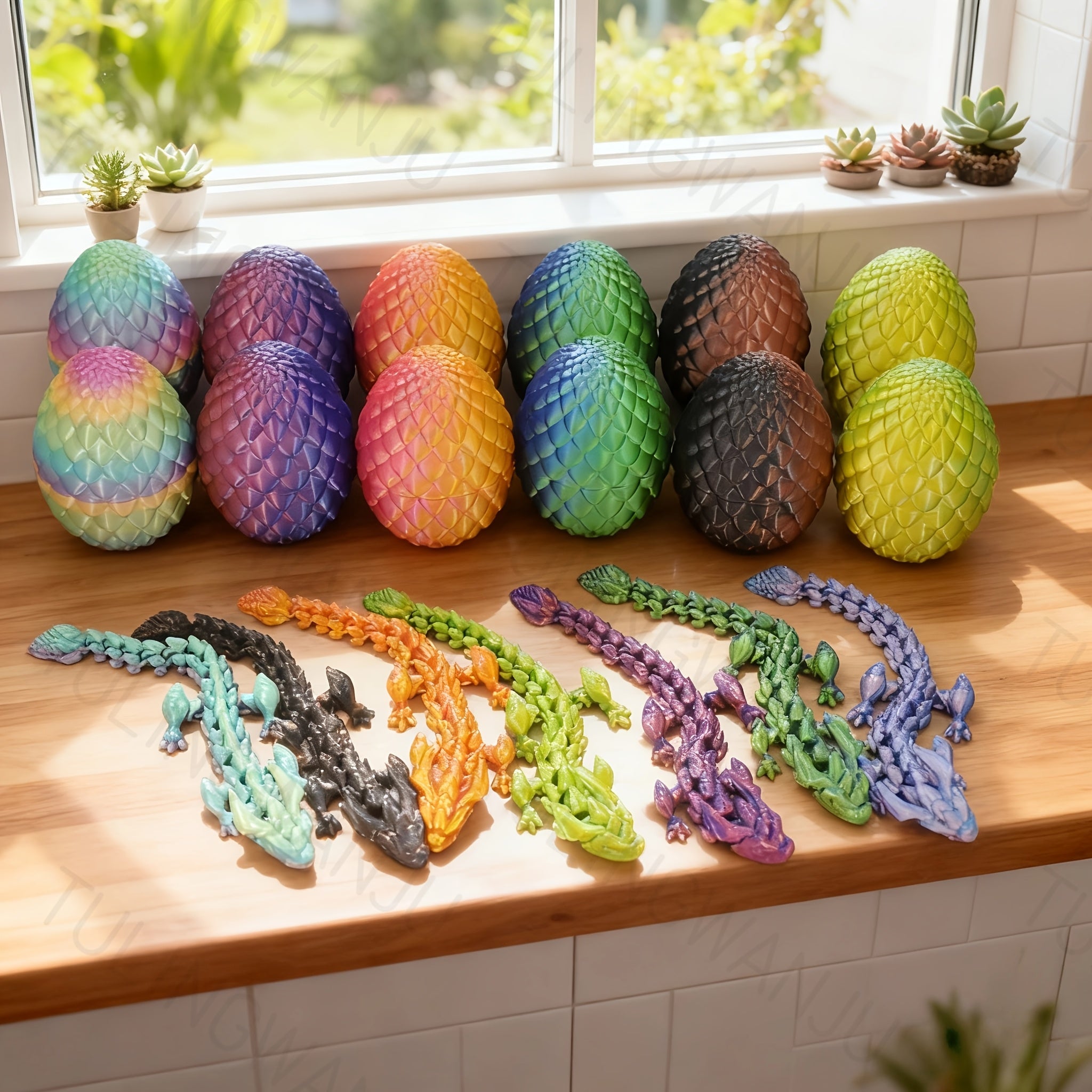 40pcs 3d printed dragon egg set decorative sculptures