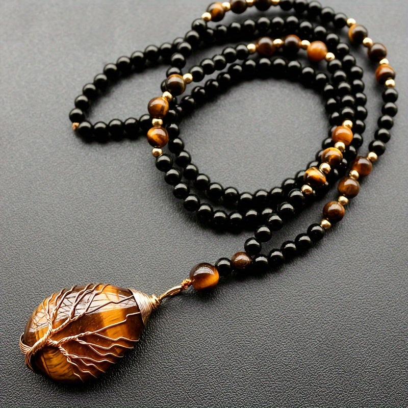 natural tigers   necklace women men